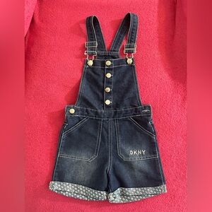 DKNY Dark Blue Denim Women's Overalls with Front Buttons